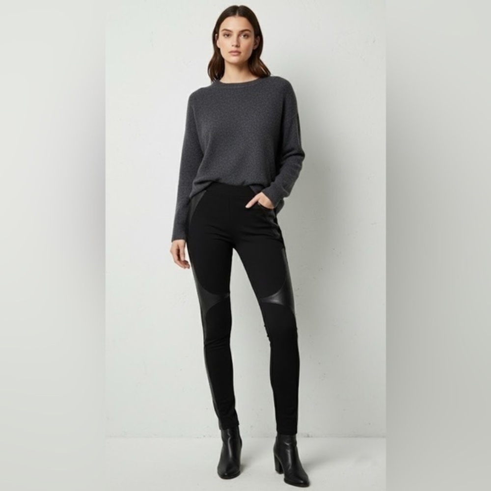 Helmut Lang Leggings with Lamb Leather Patches Black — Size 4